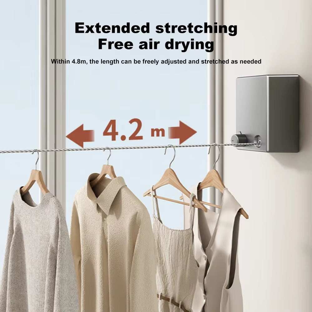 Retractable Clothesline Stainless Seel Pull-Out Clothes